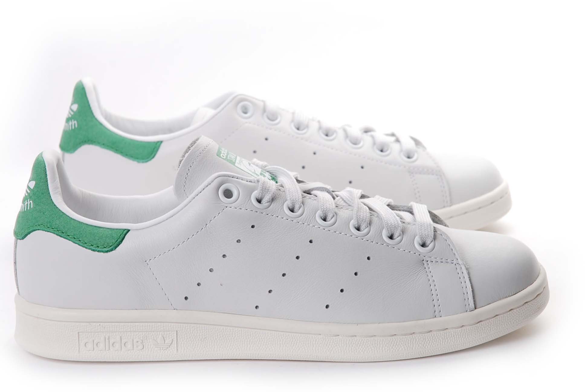 stan smith blanche et verte femme