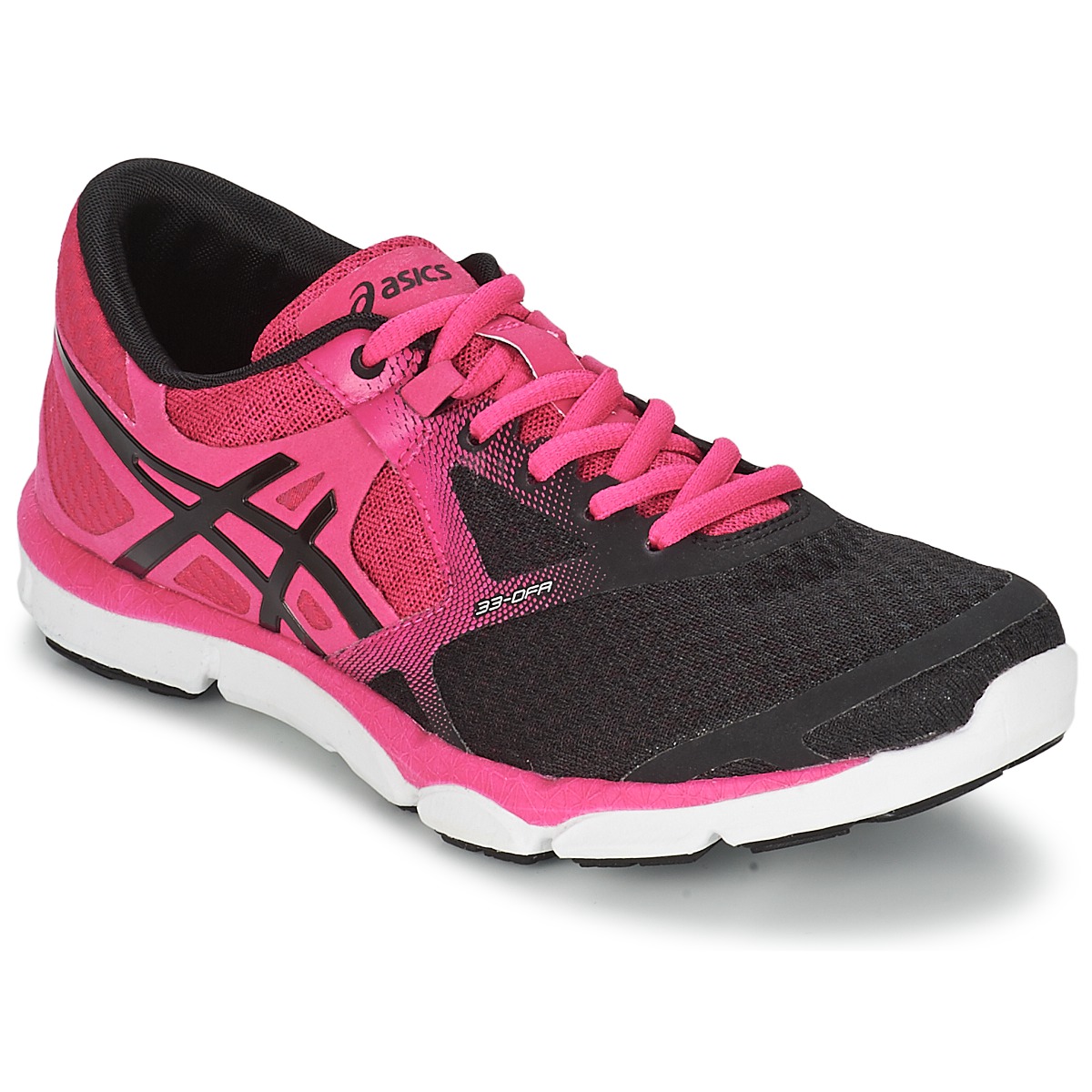 basket asics femme noir et rose